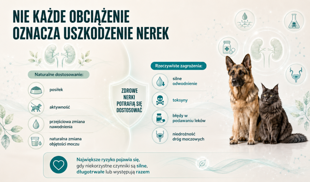 Co może obciążać nerki psa i kota na co dzień?