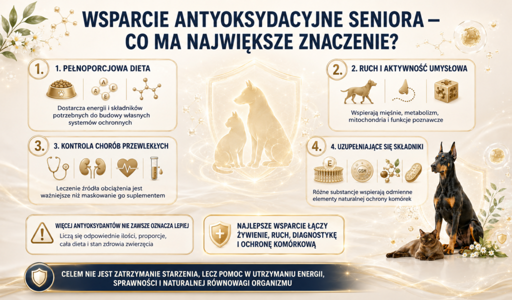 Dlaczego starsze psy i koty potrzebują wsparcia antyoksydacyjnego?